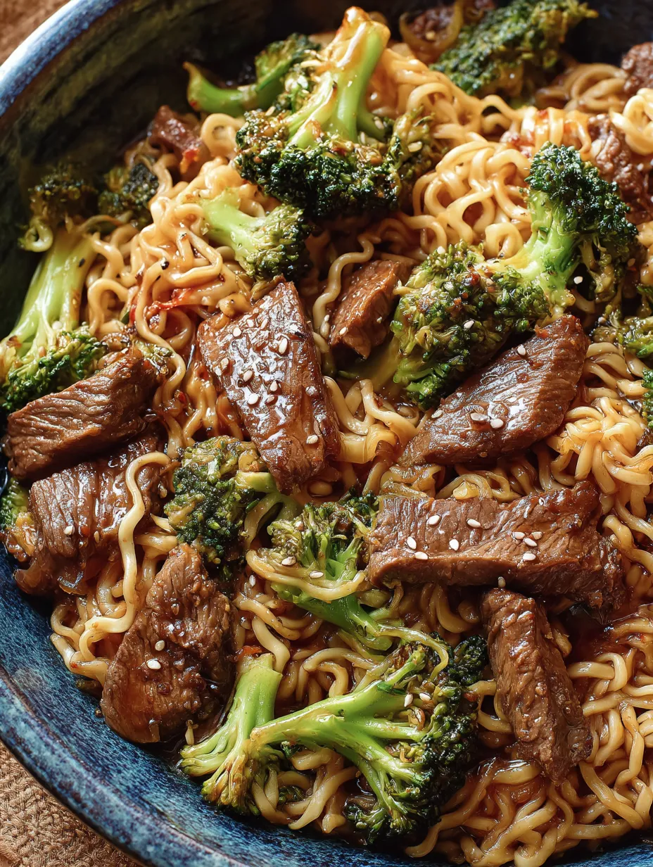Beef and Broccoli Ramen Stir Fry