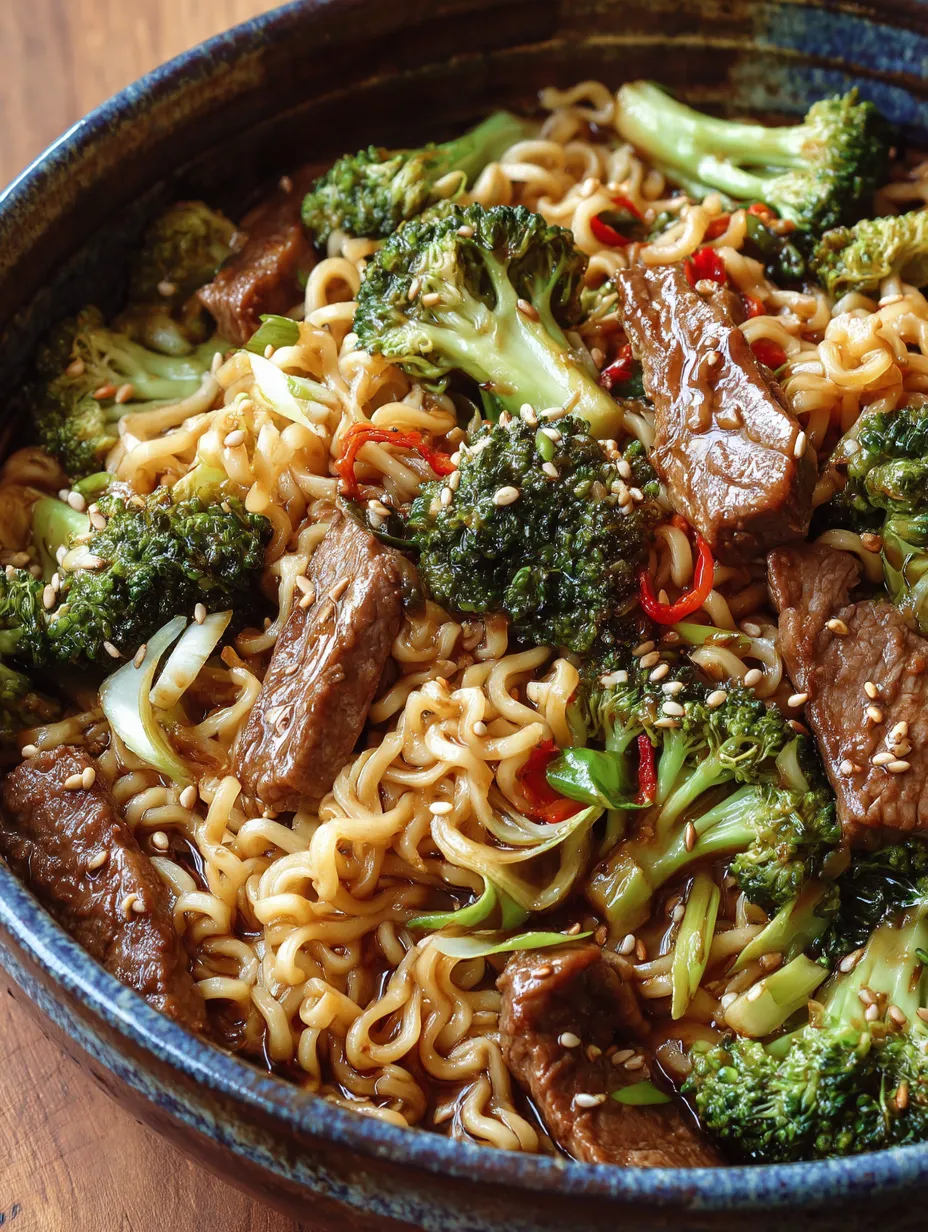 Beef and Broccoli Ramen Stir Fry