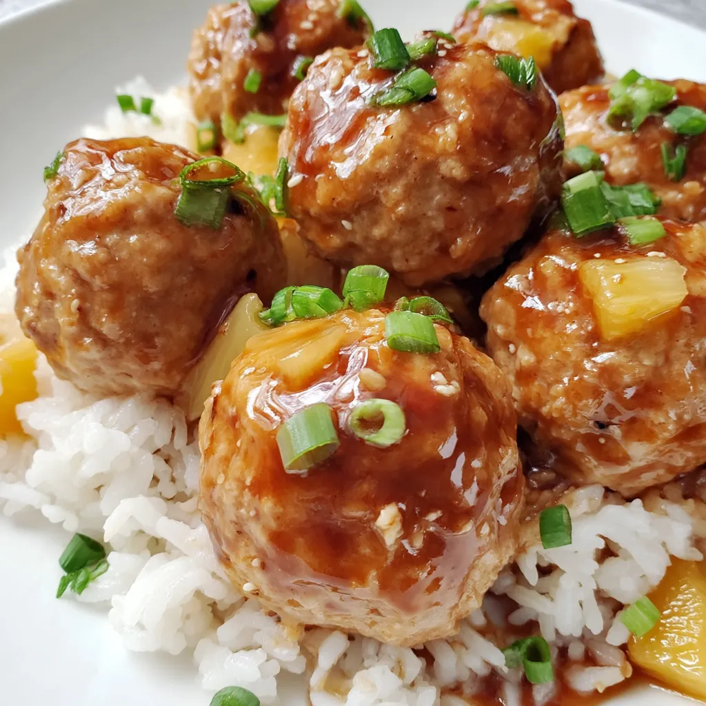 Pineapple Teriyaki Chicken Meatballs