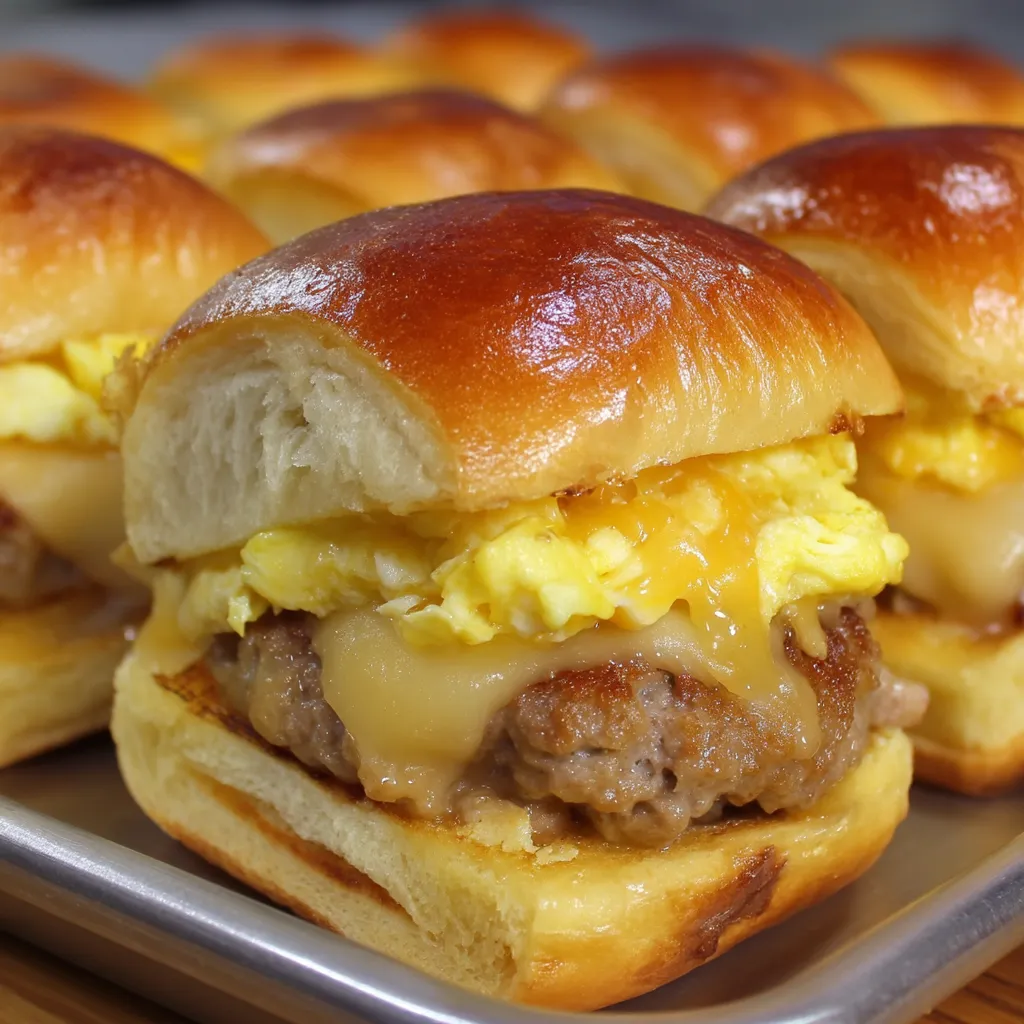 Sausage Egg and Cheese Breakfast Sliders