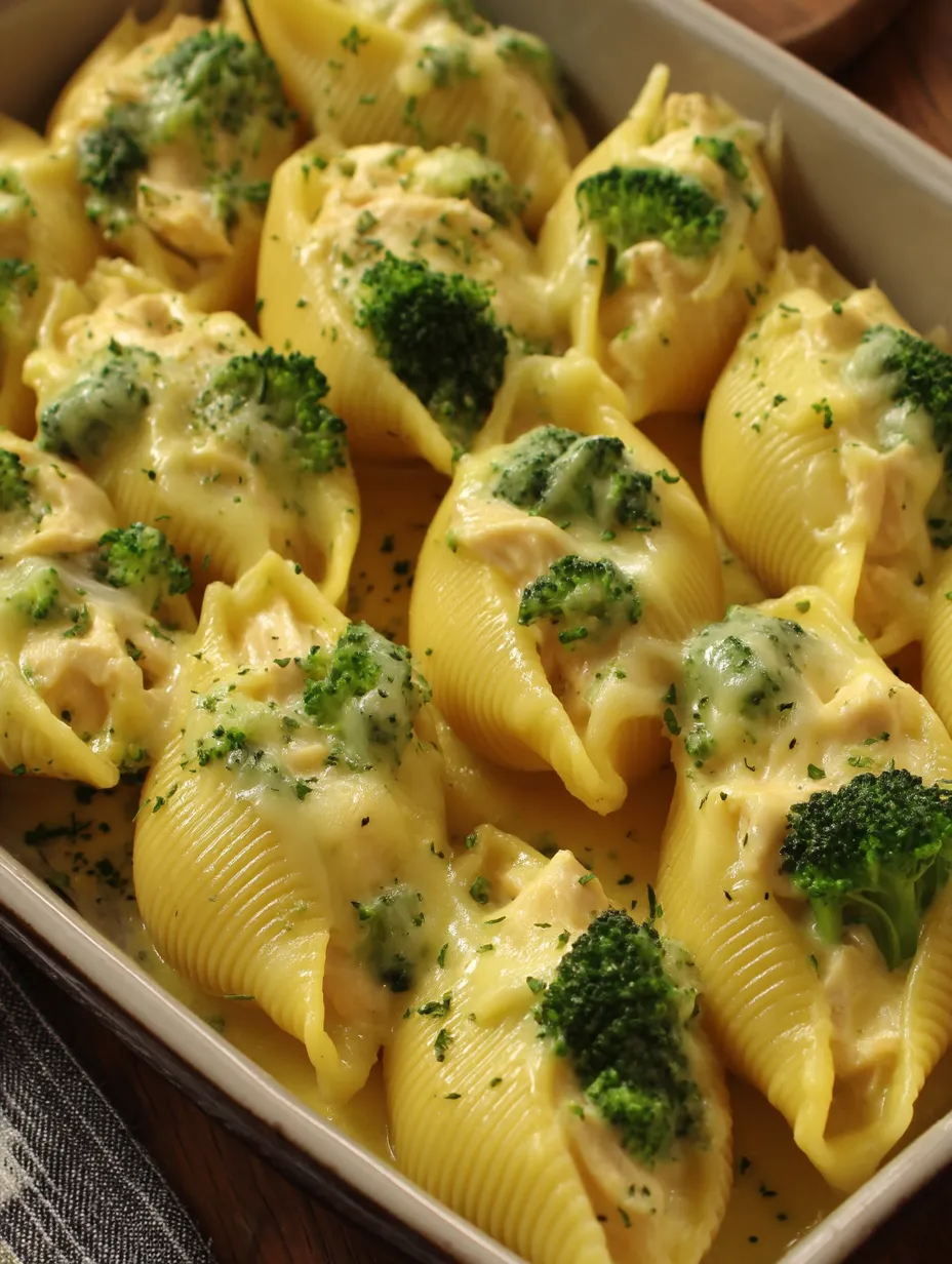 Cheesy Chicken & Broccoli Stuffed Shells