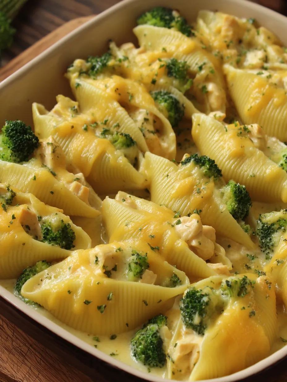 Cheesy Chicken & Broccoli Stuffed Shells