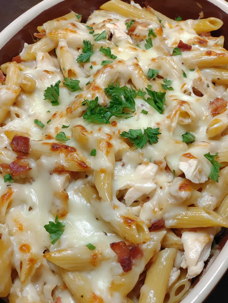 Chicken Bacon Ranch Pasta Bake