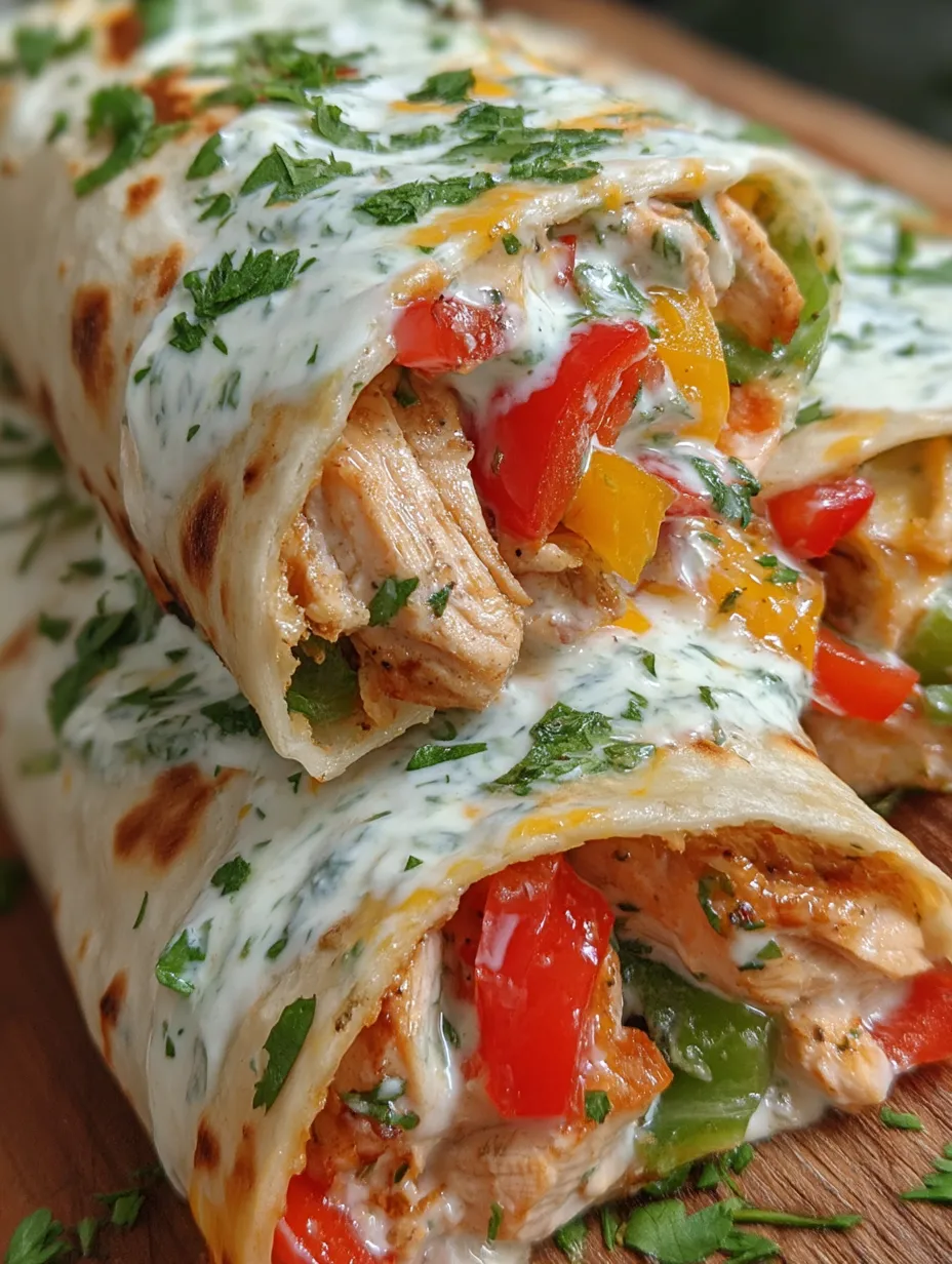 Chicken Bell Pepper Ranch Burritos