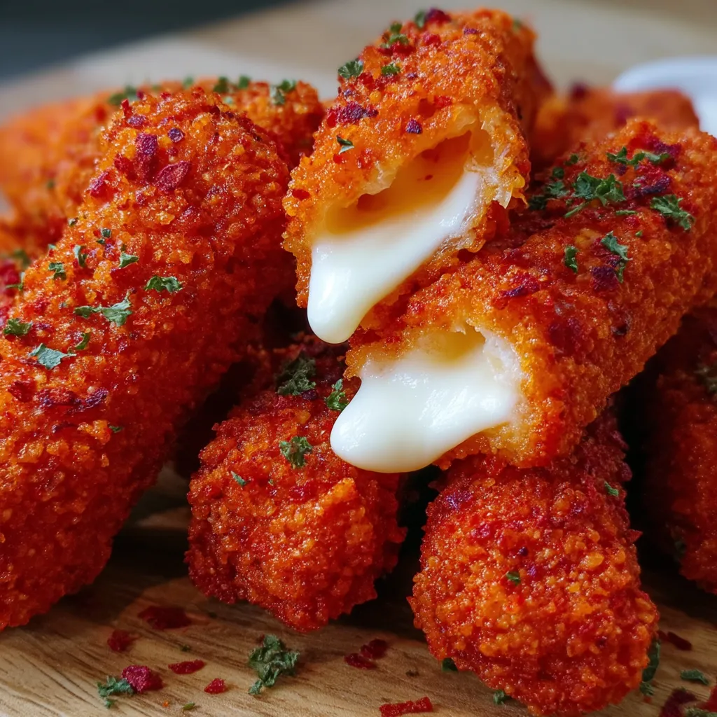 Hot Cheeto Mozzarella Sticks