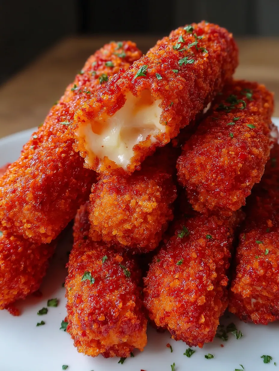 Hot Cheeto Mozzarella Sticks
