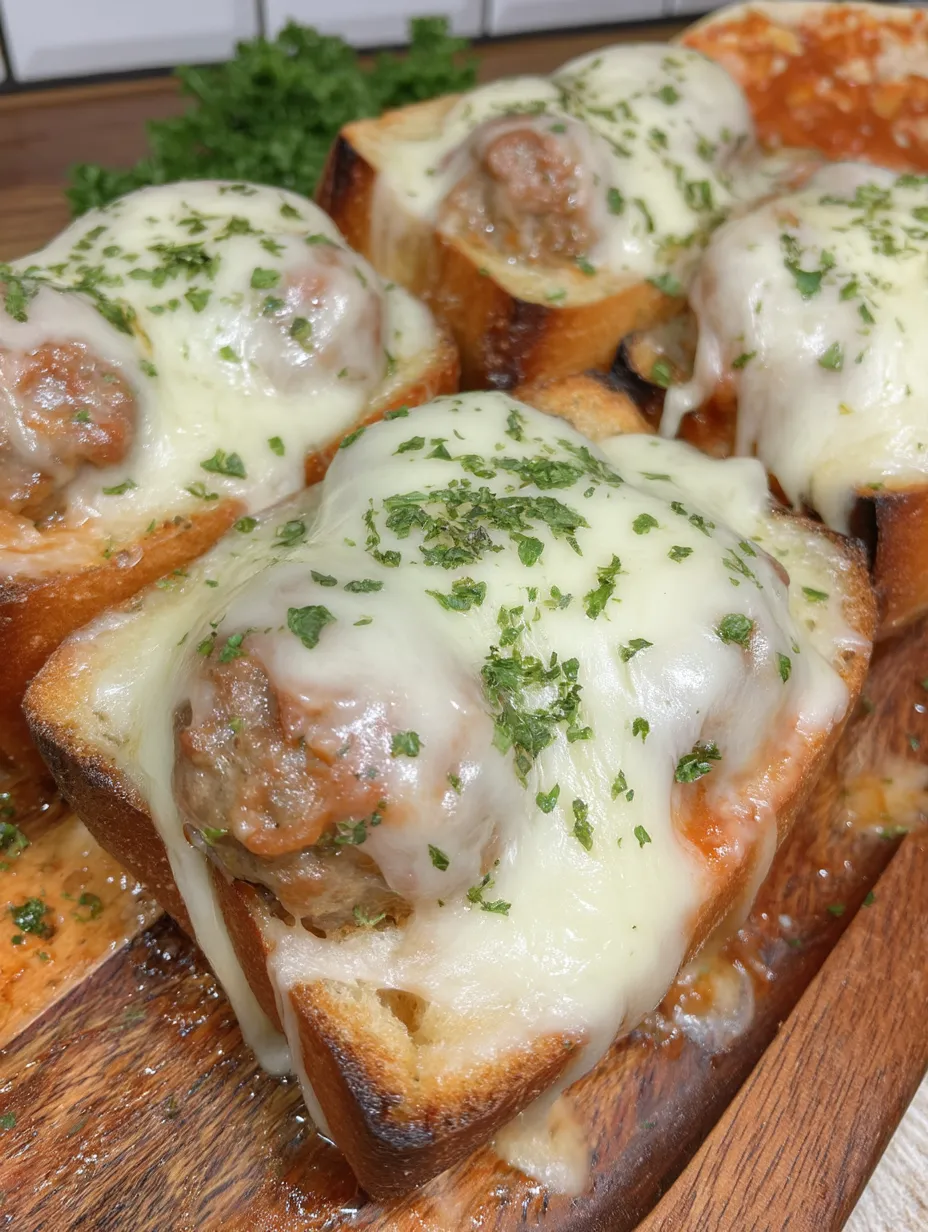 Garlic Bread Meatball Subs