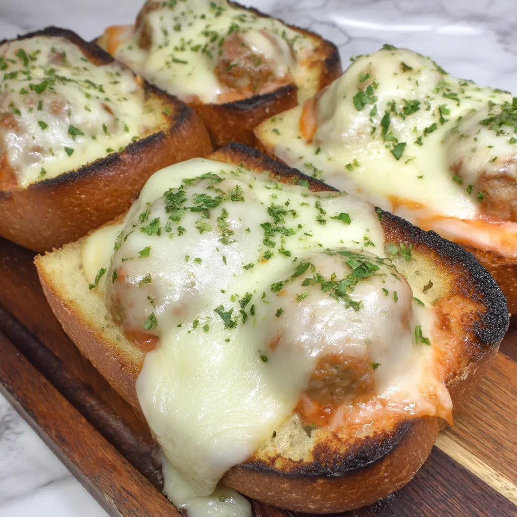 Garlic Bread Meatball Subs