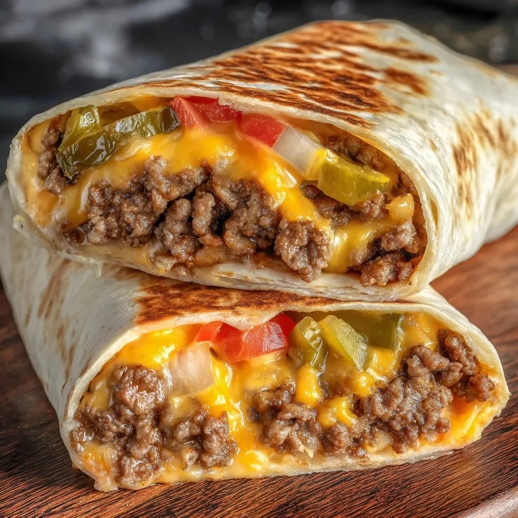 Easy Air Fryer Cheeseburger Wraps