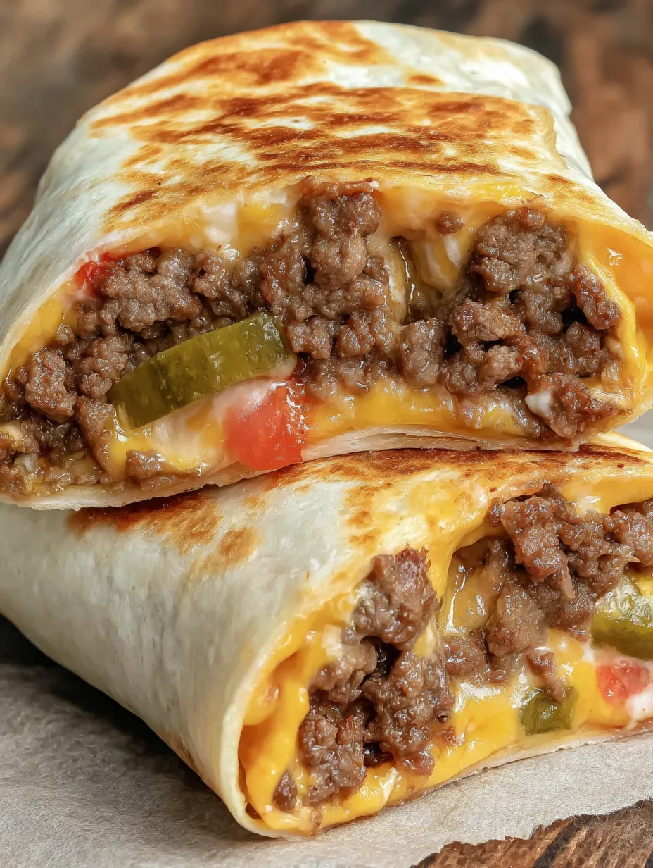 Easy Air Fryer Cheeseburger Wraps
