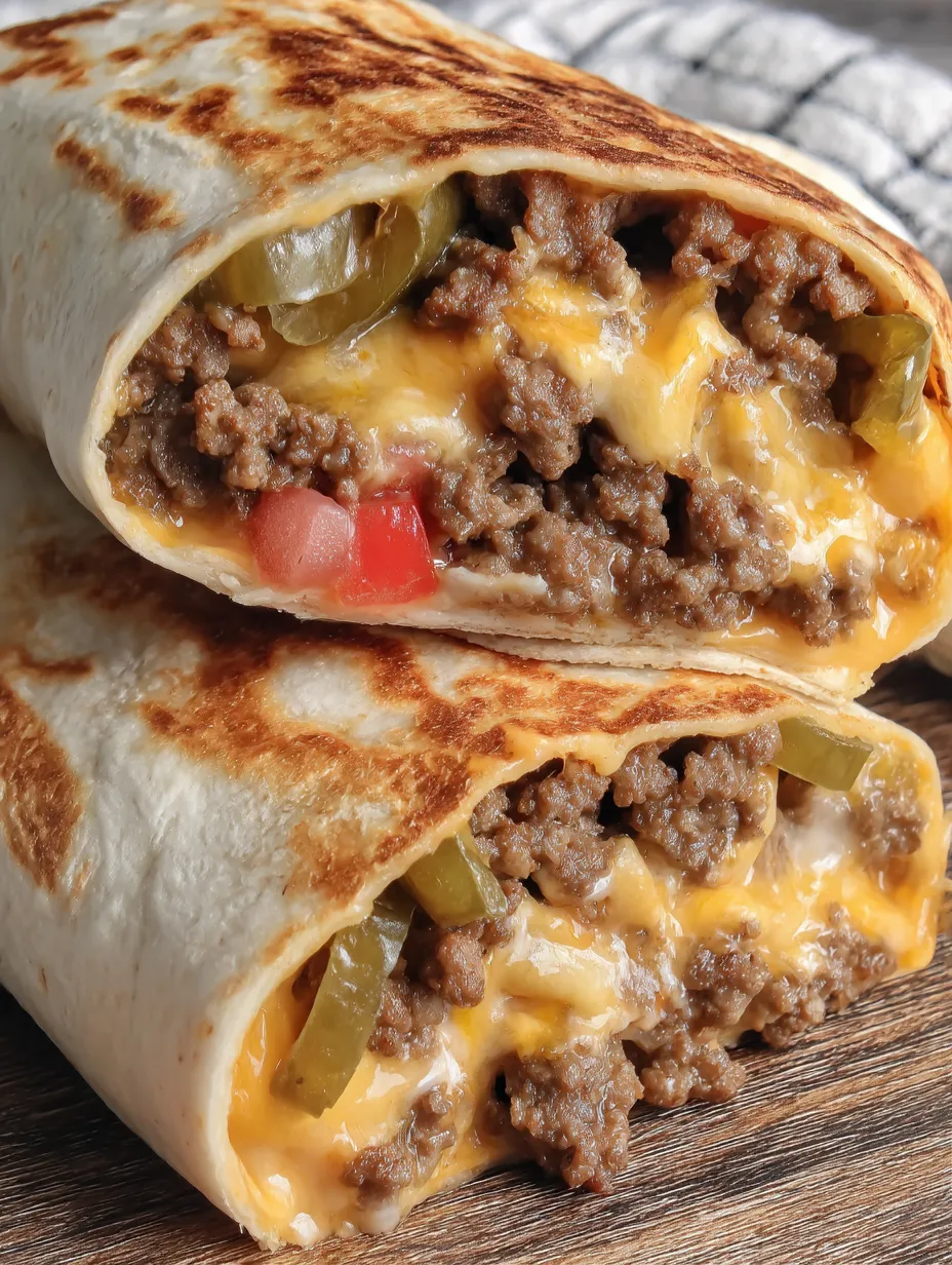 Easy Air Fryer Cheeseburger Wraps