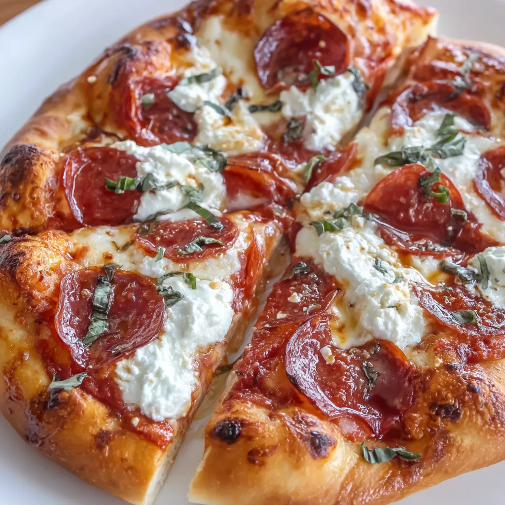Hot Honey Pepperoni Ricotta Pizza