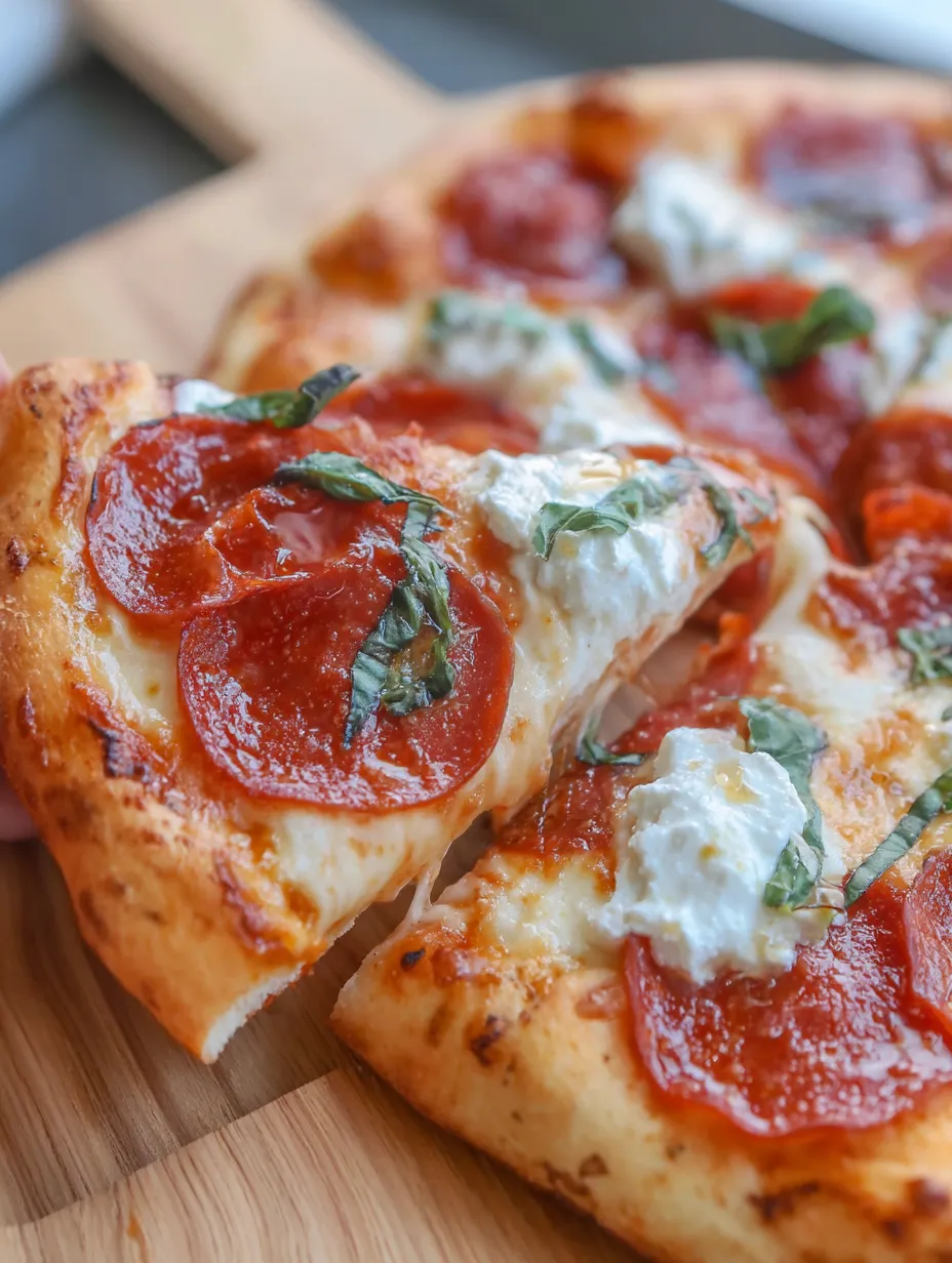 Hot Honey Pepperoni Ricotta Pizza