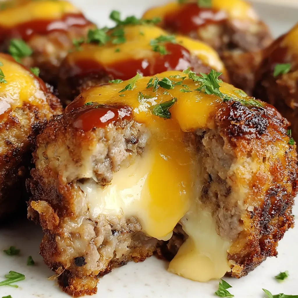 Cheesy Stuffed Meatloaf Bites