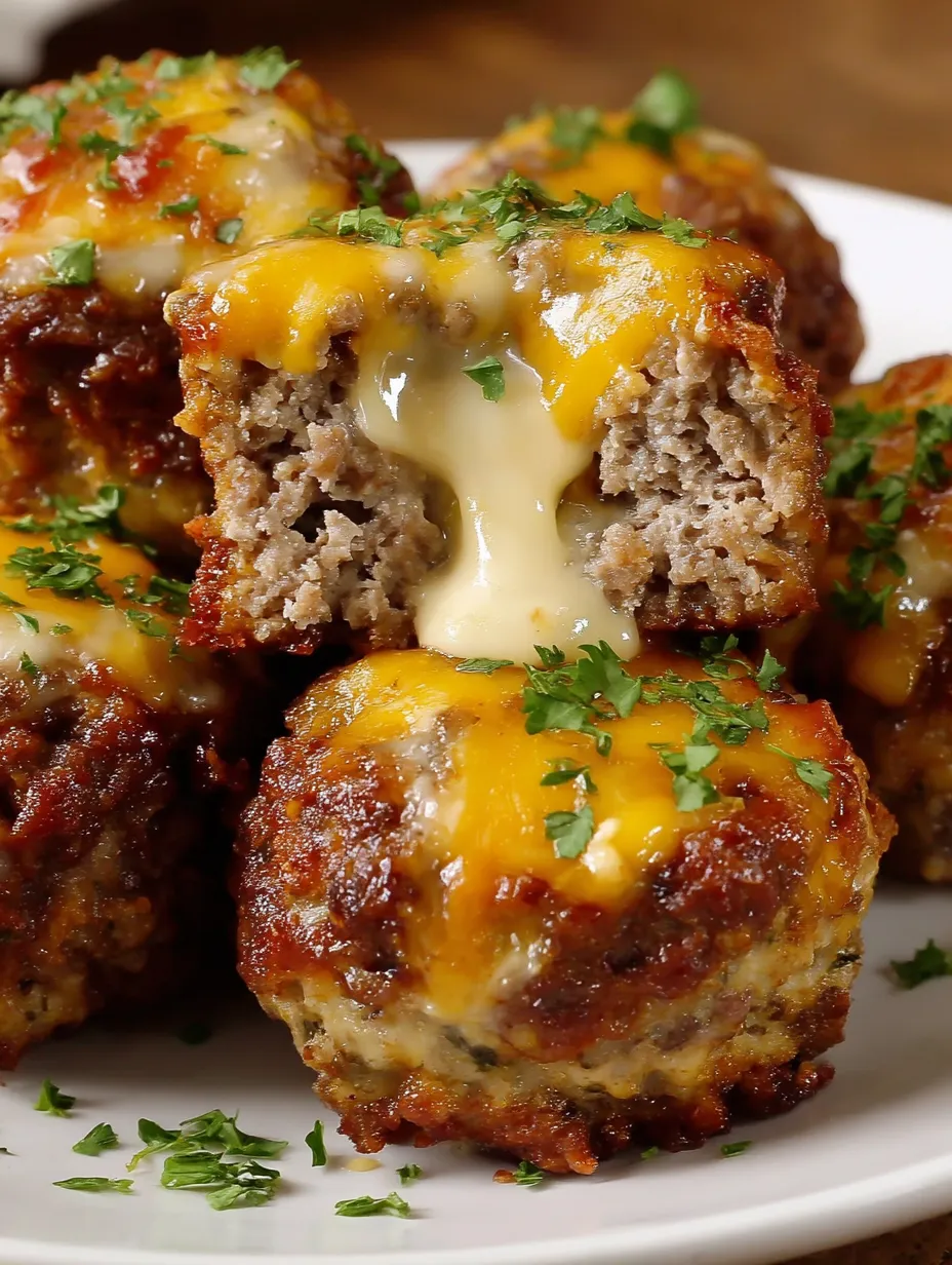 Cheesy Stuffed Meatloaf Bites