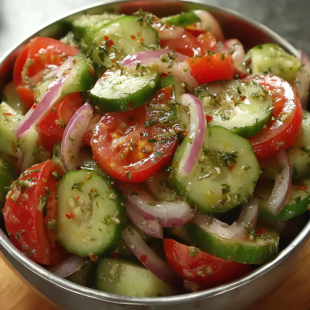 Marinated Cucumber, Tomato & Onion Salad