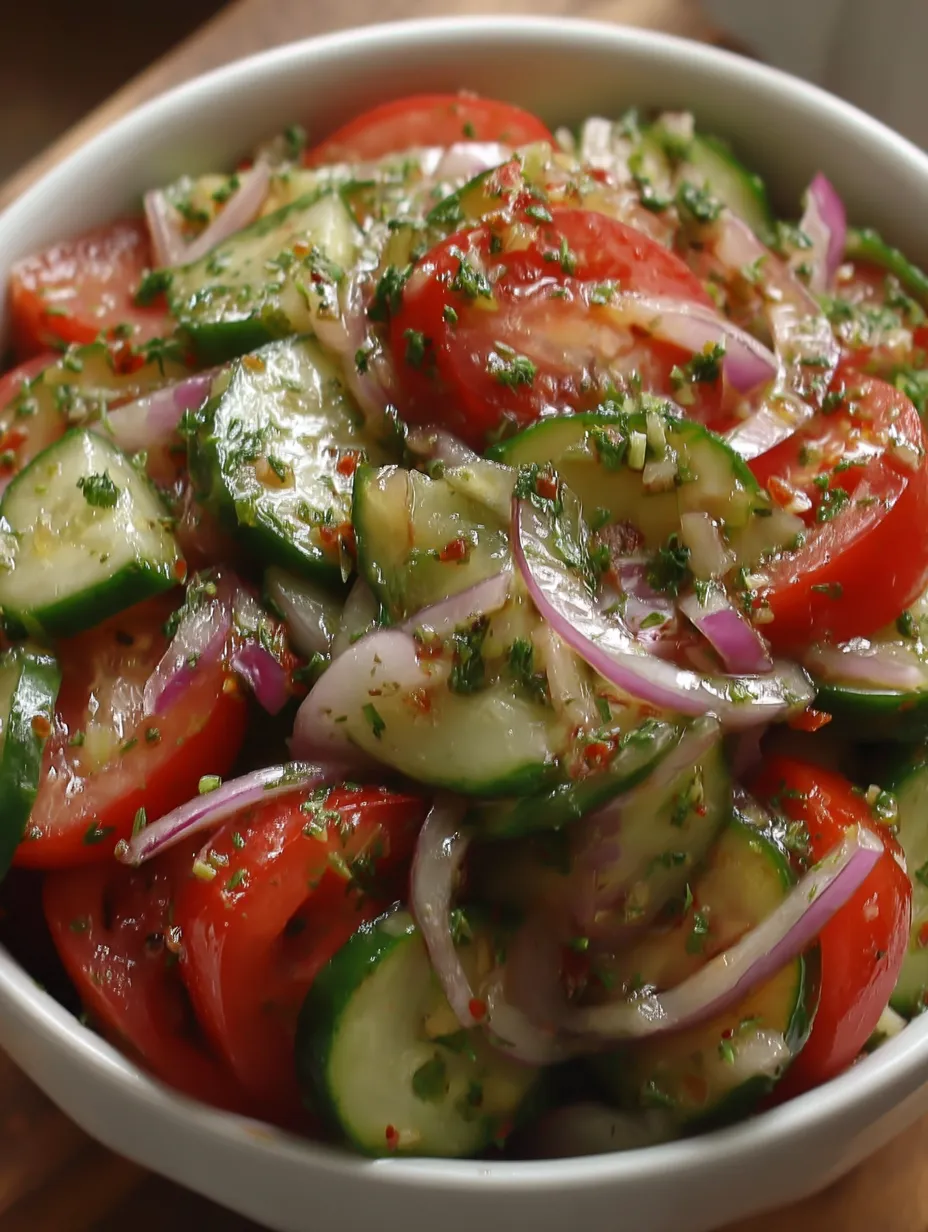 Marinated Cucumber, Tomato & Onion Salad