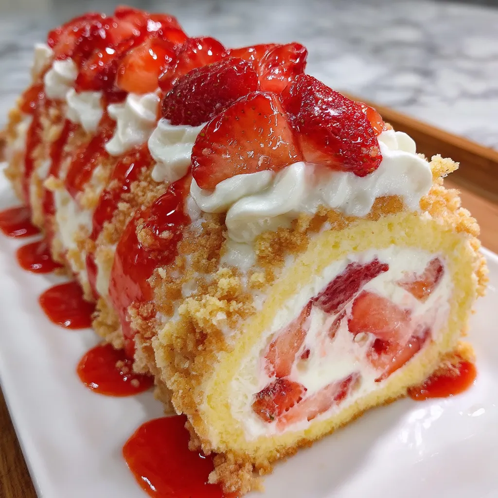 Strawberry Shortcake Cheesecake Roll