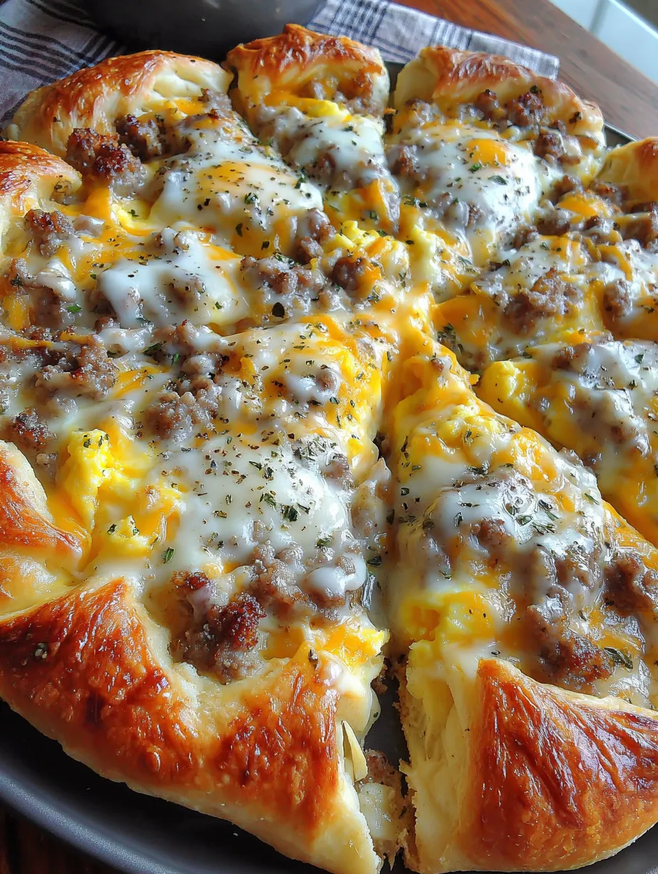 Sausage Gravy Breakfast Pizza