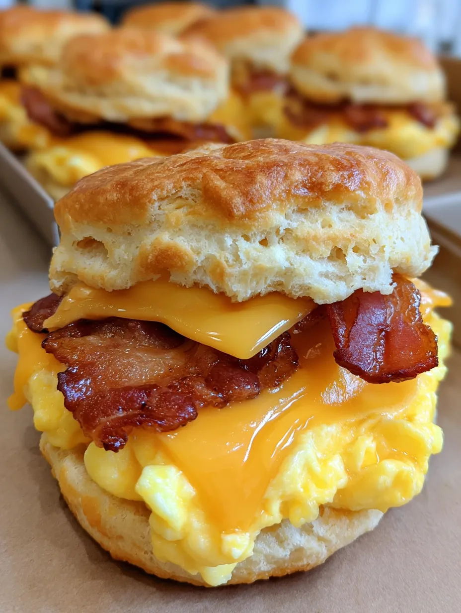 Bacon, Egg and Cheese Biscuit Sandwiches