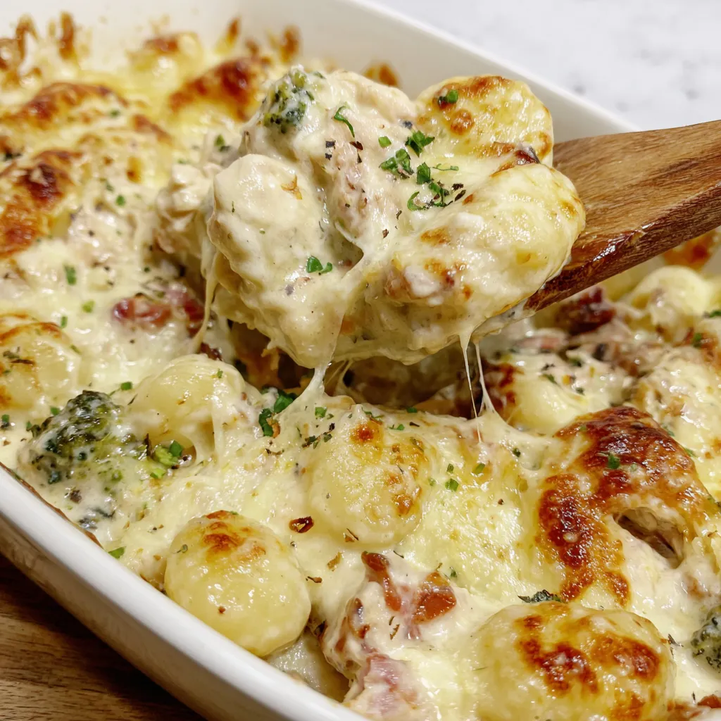 Chicken Gnocchi Alfredo Bake