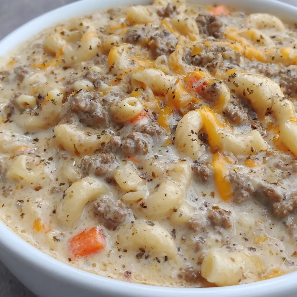 Cheeseburger Macaroni Soup
