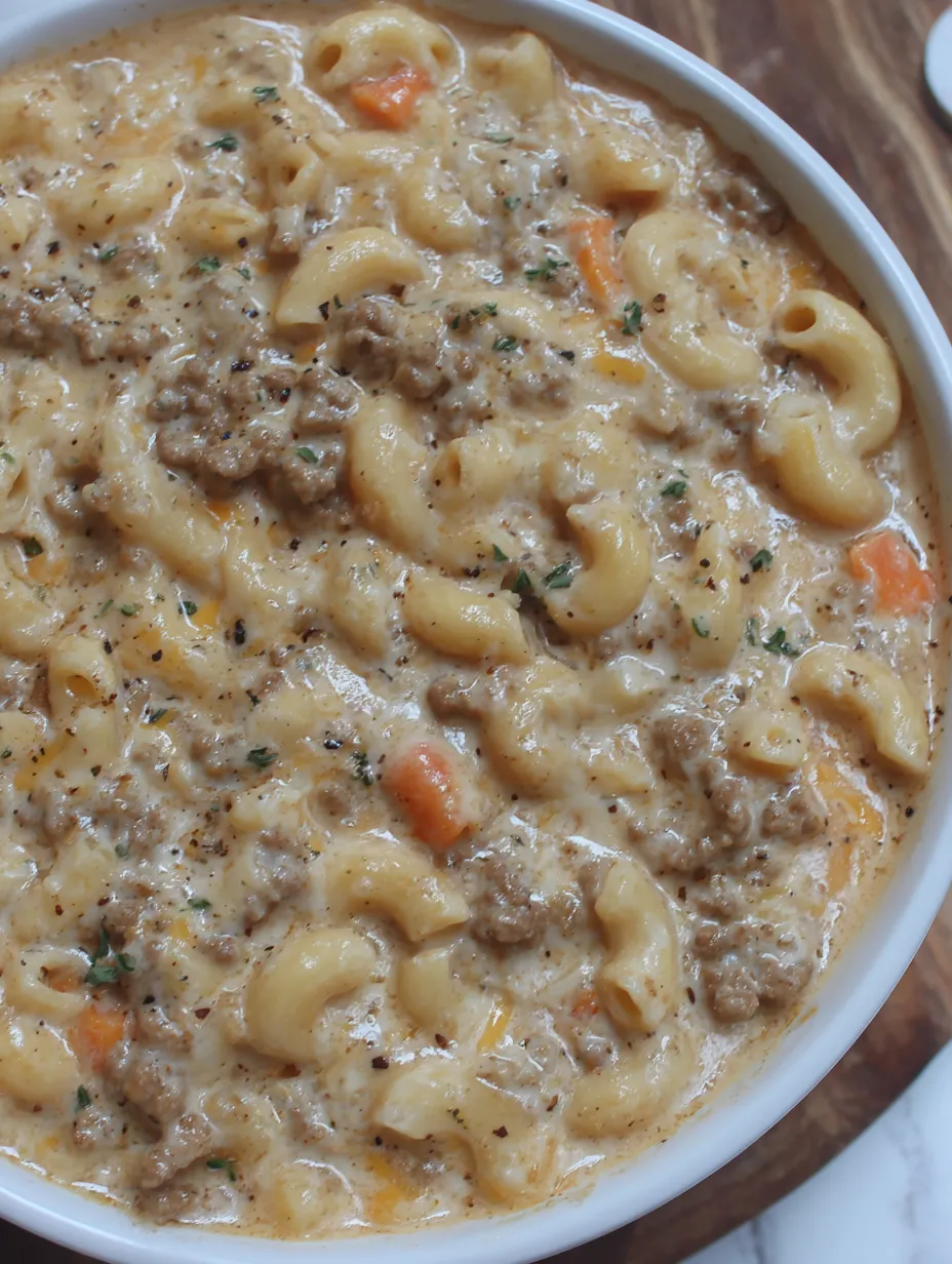 Cheeseburger Macaroni Soup