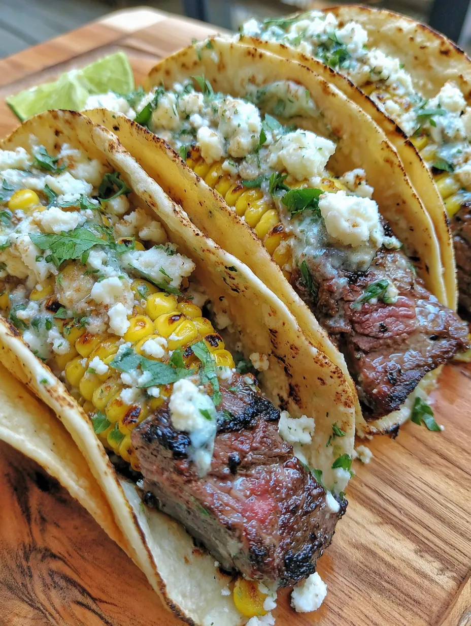Grilled Elote Steak Tacos