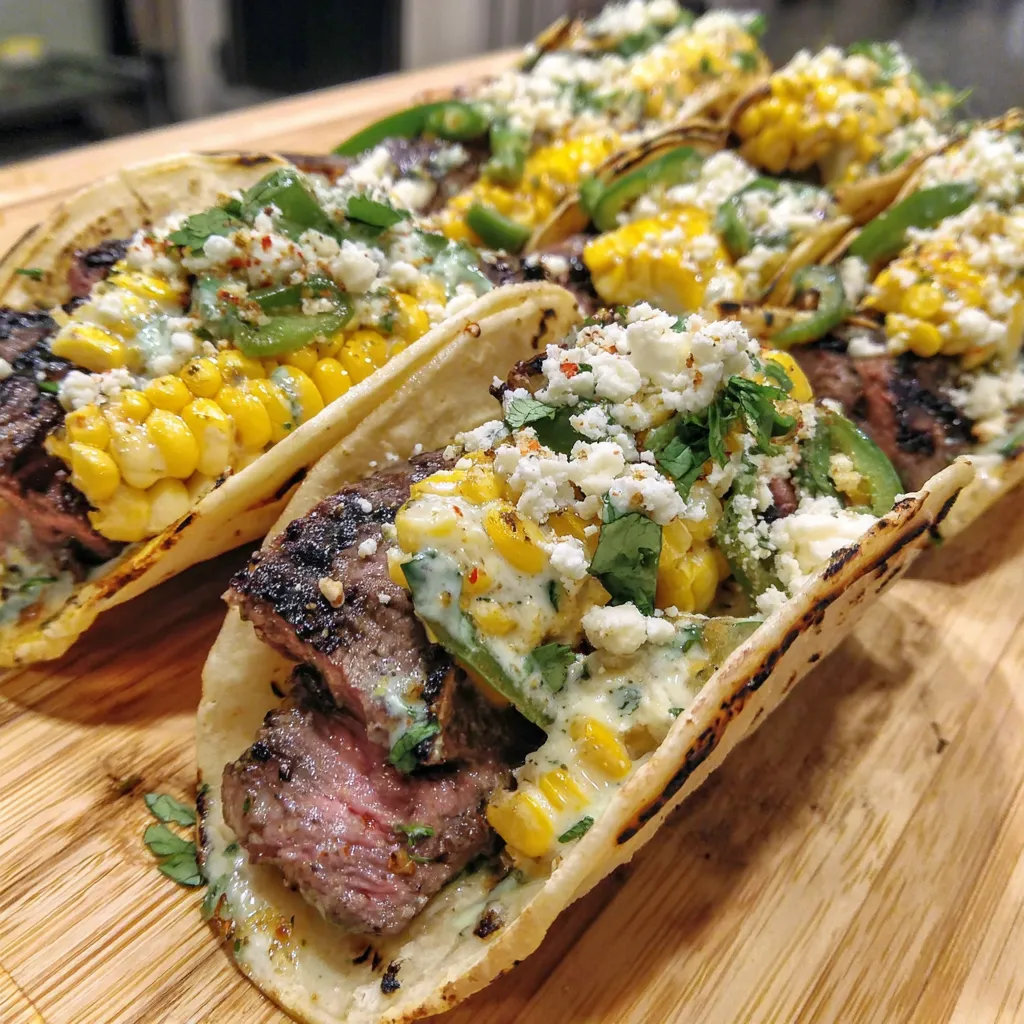 Grilled Elote Steak Tacos