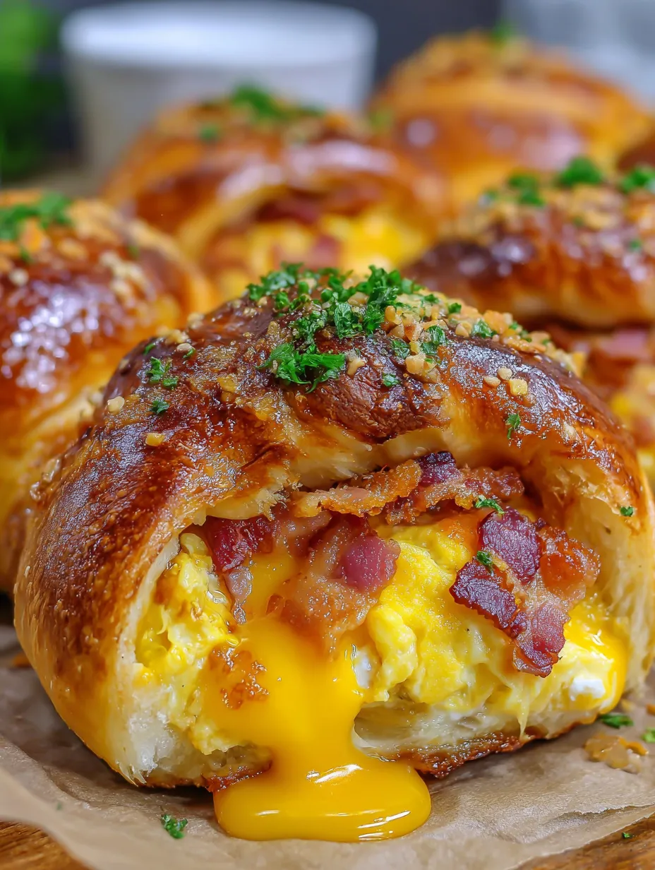 Stuffed Breakfast Pretzel Rolls