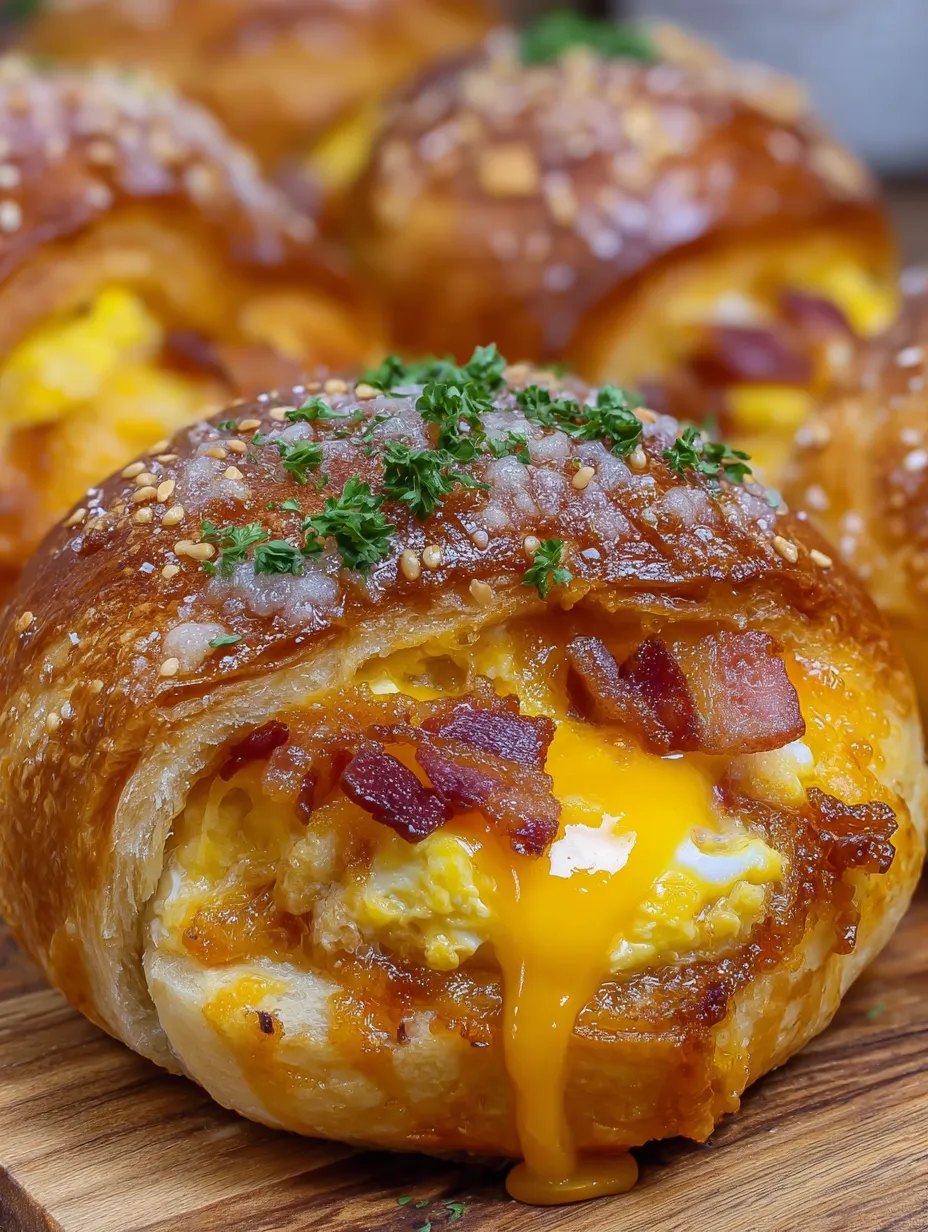 Stuffed Breakfast Pretzel Rolls