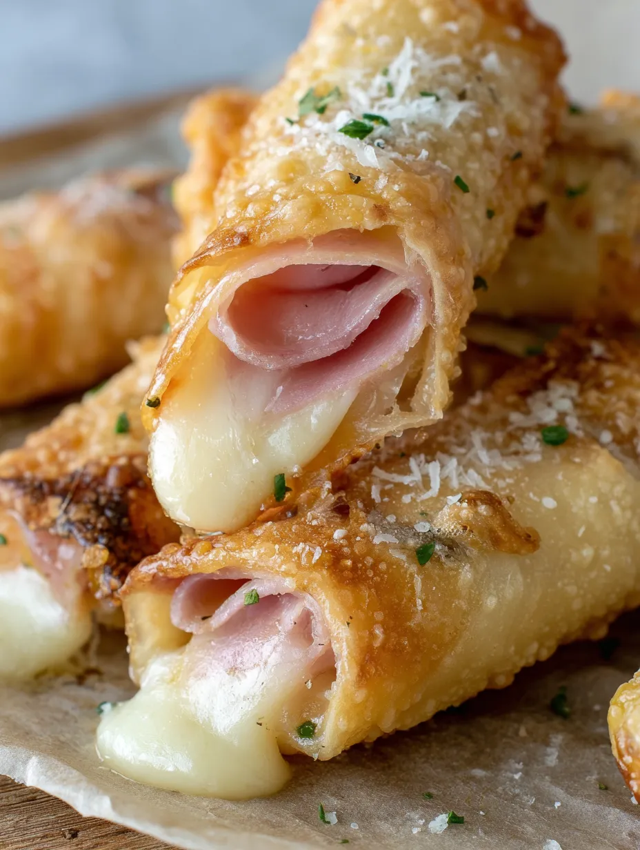 Baked Ham and Cheese Mozzarella Sticks