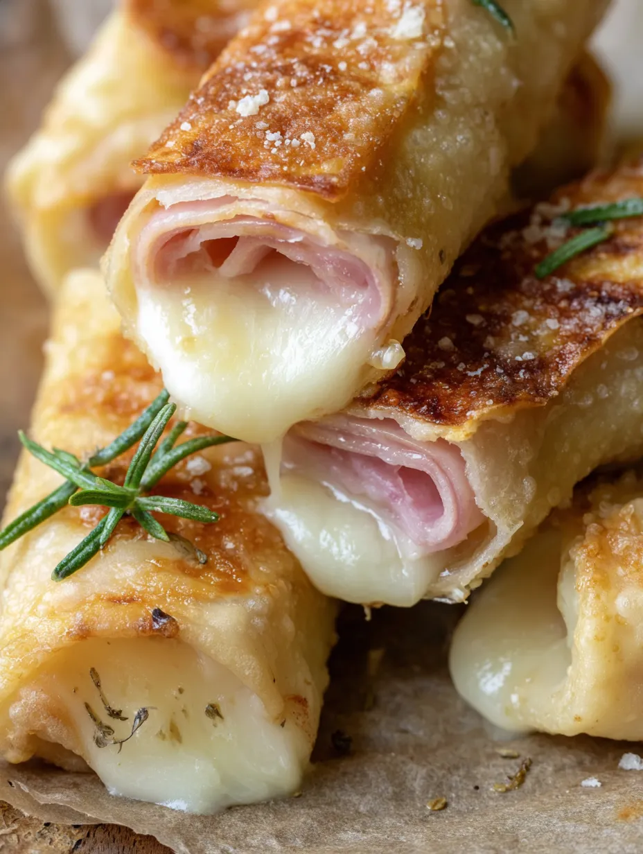 Baked Ham and Cheese Mozzarella Sticks