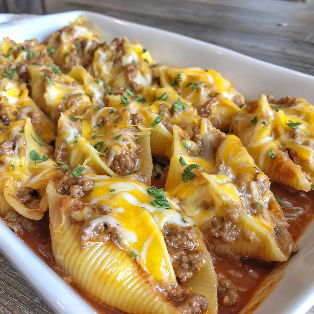 Cheesy Taco Stuffed Pasta Shells