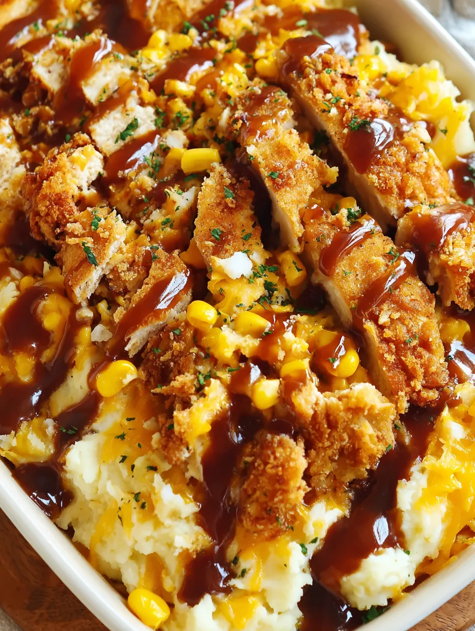 Mashed Potato Casserole with Crispy Chicken