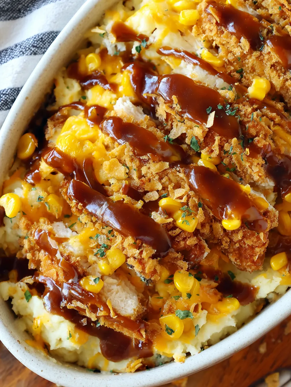 Mashed Potato Casserole with Crispy Chicken