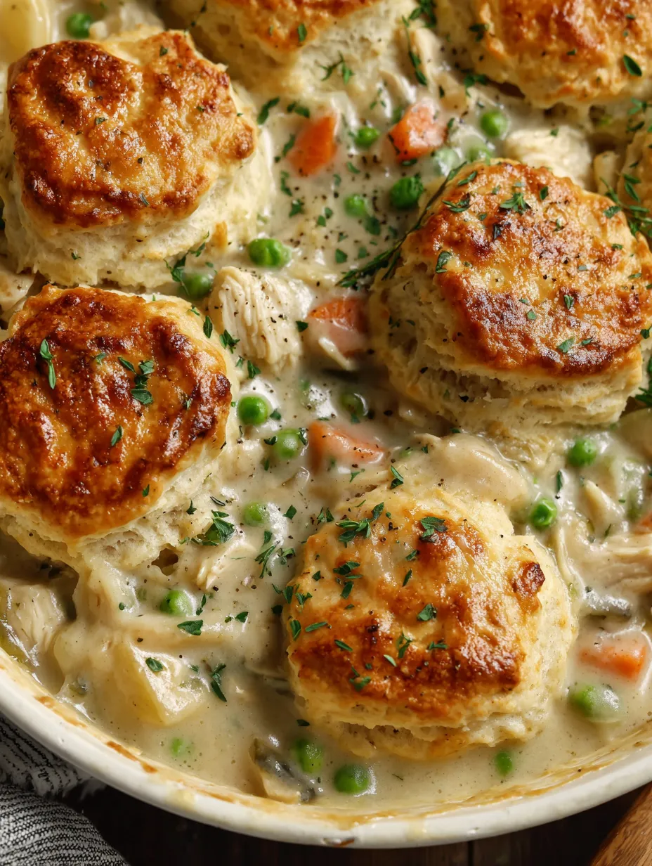 Chicken Pot Pie with Biscuits