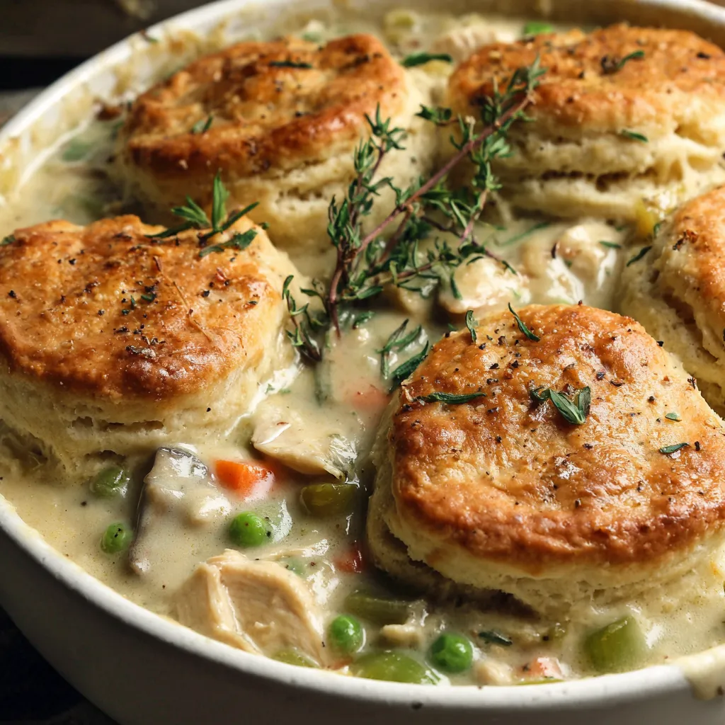 Chicken Pot Pie with Biscuits