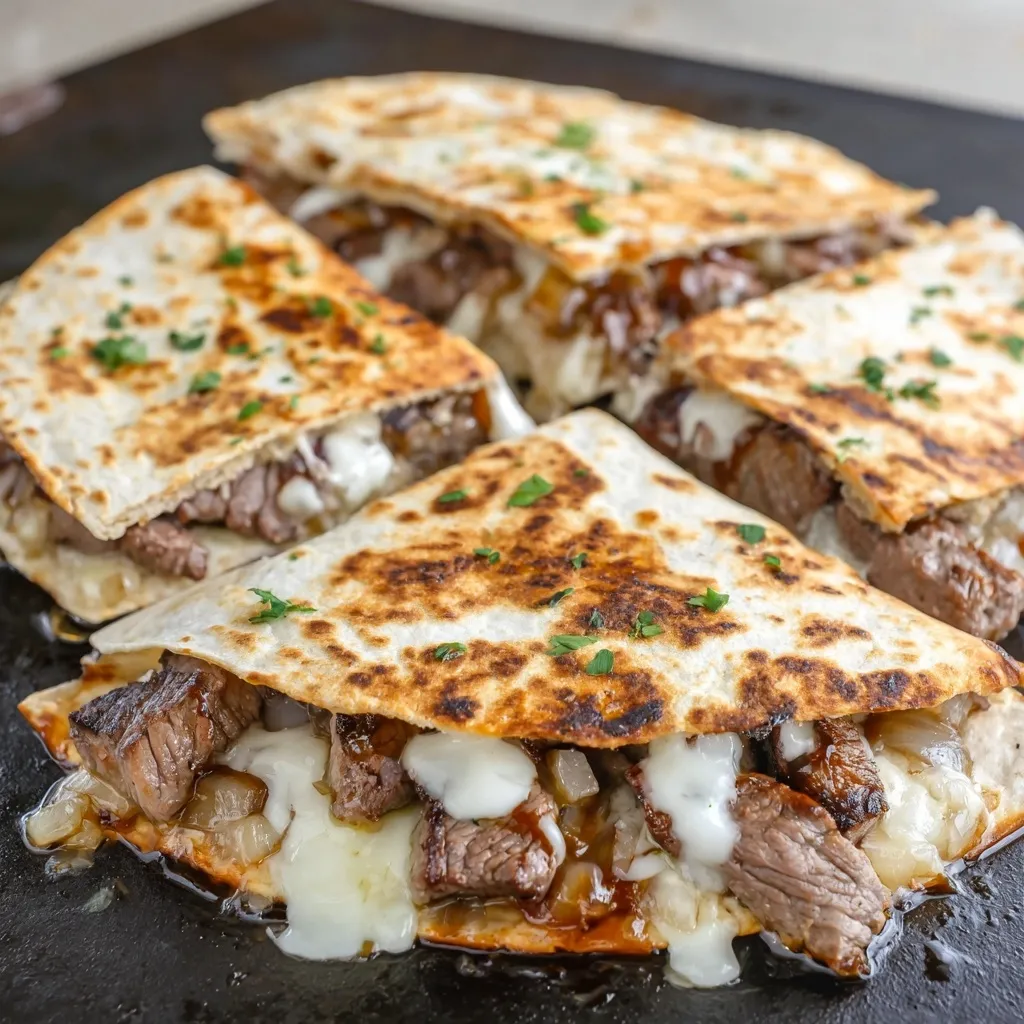 Steak and Cheese Quesadillas on Blackstone