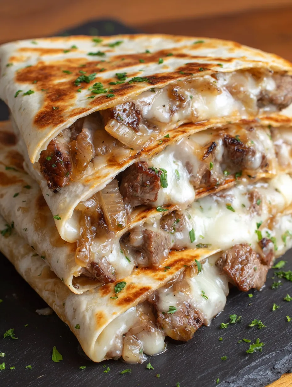 Steak and Cheese Quesadillas on Blackstone