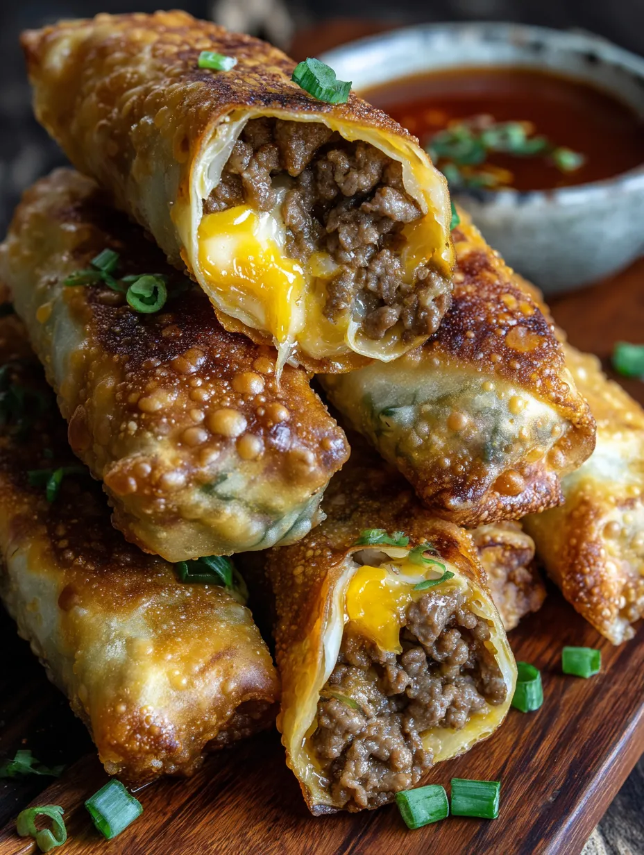 Cheeseburger Egg Rolls