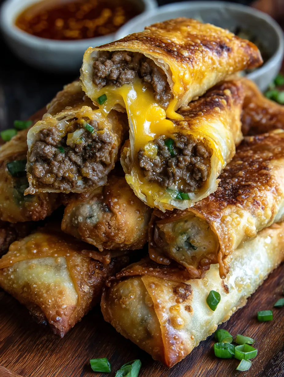 Cheeseburger Egg Rolls