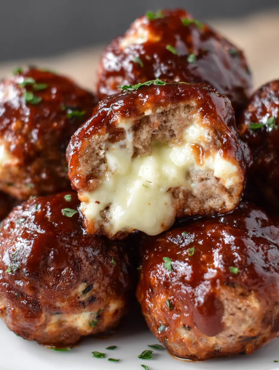 Smoked Cheese Stuffed Meatballs
