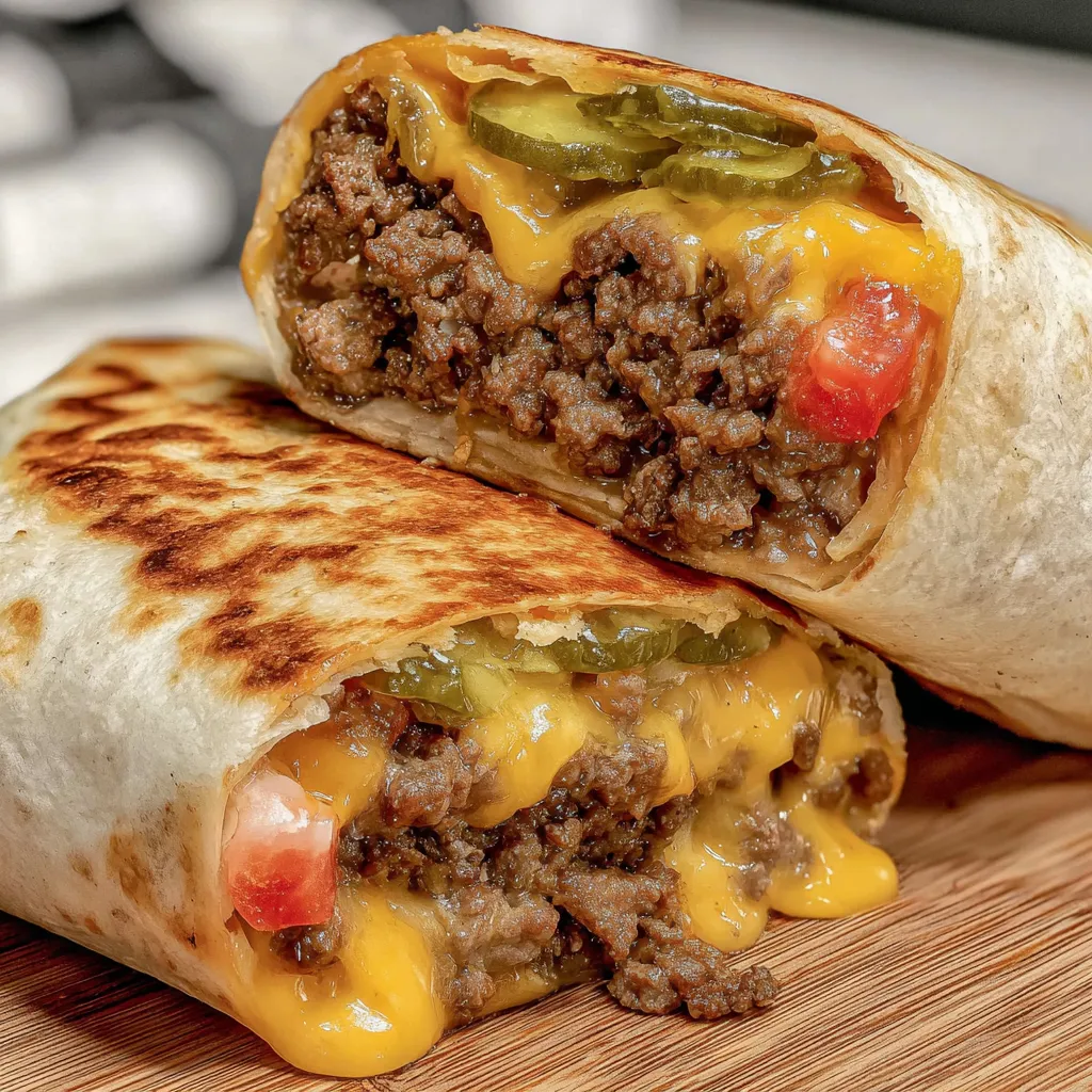 Easy Air Fryer Cheeseburger Wraps