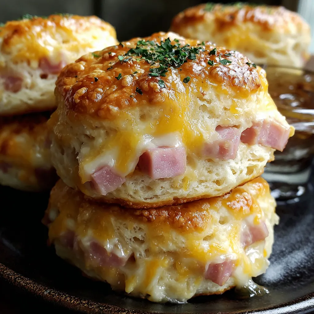 Ham and Cheese Butter Biscuits