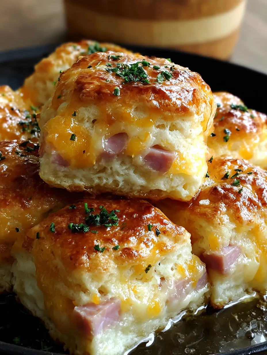 Ham and Cheese Butter Biscuits