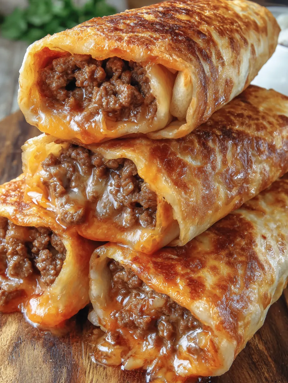 Crispy Beef and Cheese Chimichangas