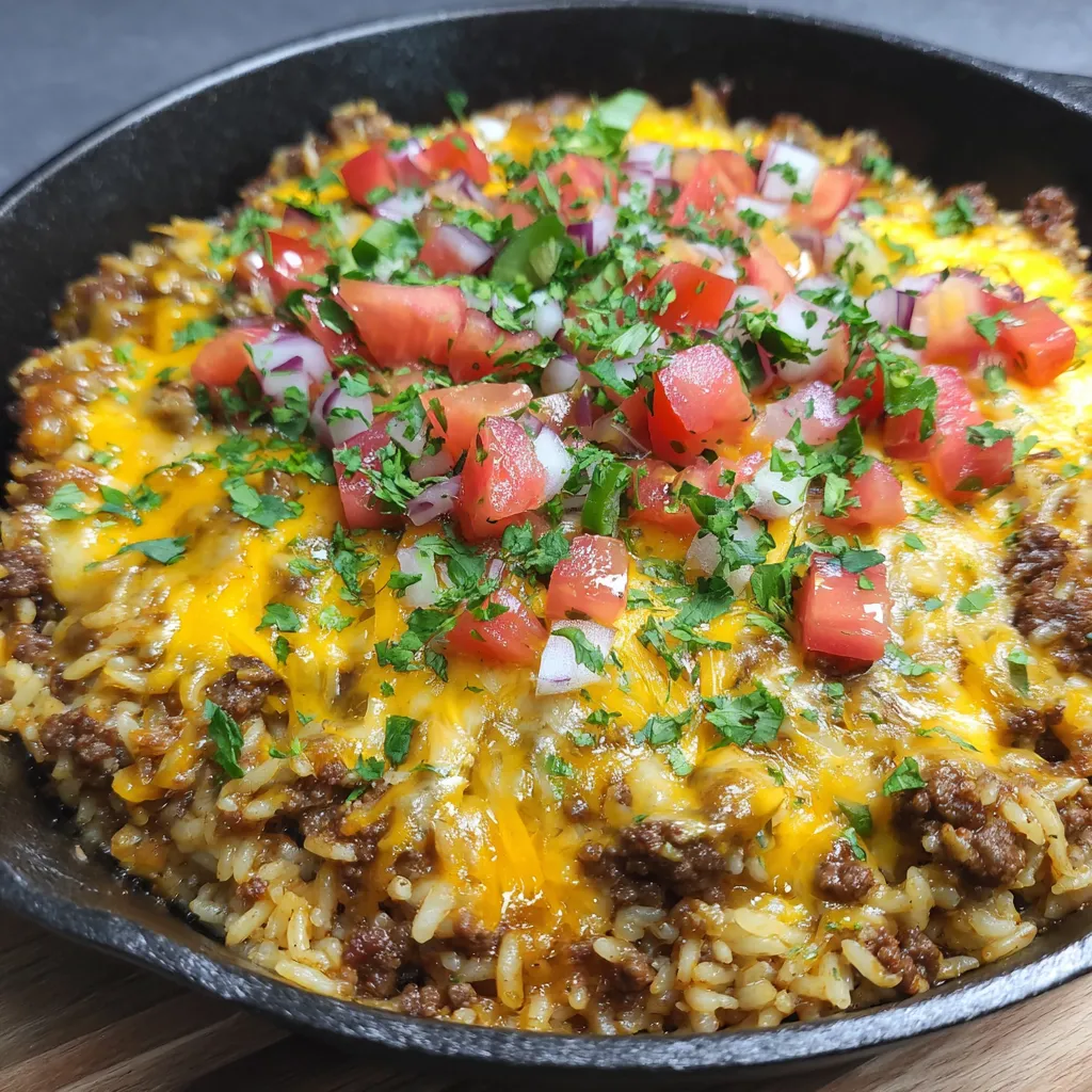 Cheesy Taco Rice Skillet Dinner
