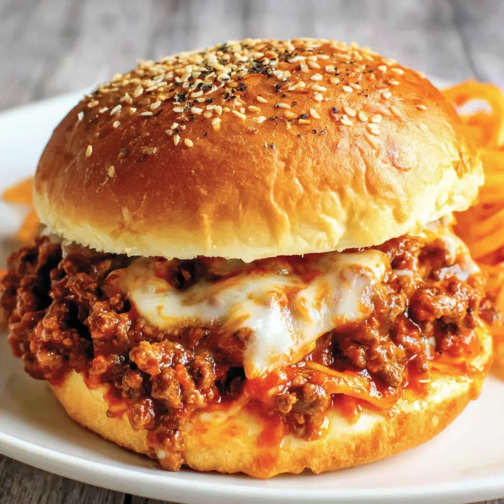 Cheesy Spaghetti Sloppy Joes