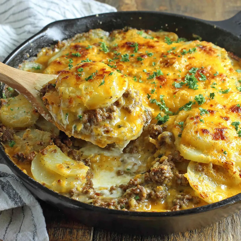 Cheesy Hamburger Potato Casserole